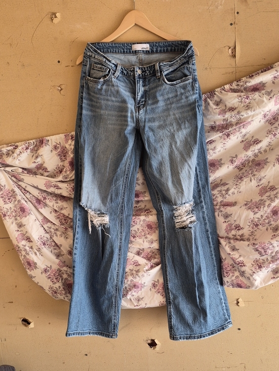 Vervet Denim - VERVET Low-Rise Baggy Wide Leg Jeans in Blue Waist 28